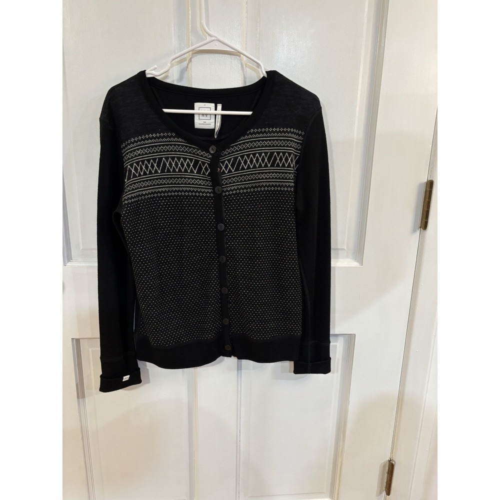 We Norwegians Merino Wool Cardigan‎ EUC Medium Black